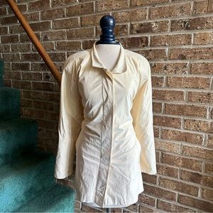 VTG 80s Retro Light Cream Suede Soft Feel Blazer Button Front Jacket